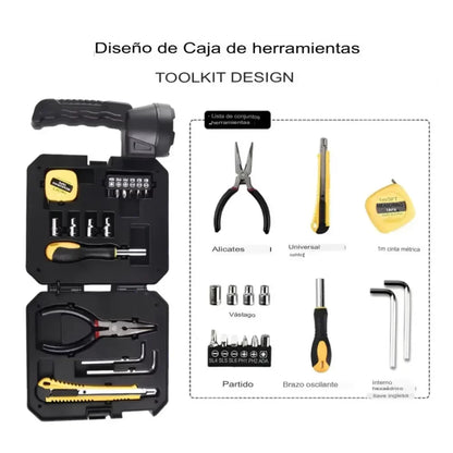 Linterna solar recargable con kit de herramientas 🔦