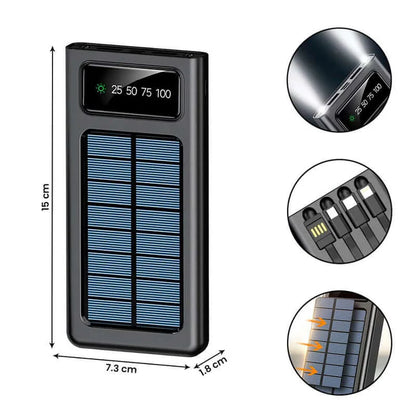 CARGADOR PORTATIL ECOPOWER CON PANEL SOLAR (4 EN 1)